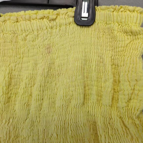 Speed Control Yellow Tiered Midi Skirt Plus Sz 3X Elastic Waist Smocked Peasant - Picture 2 of 10